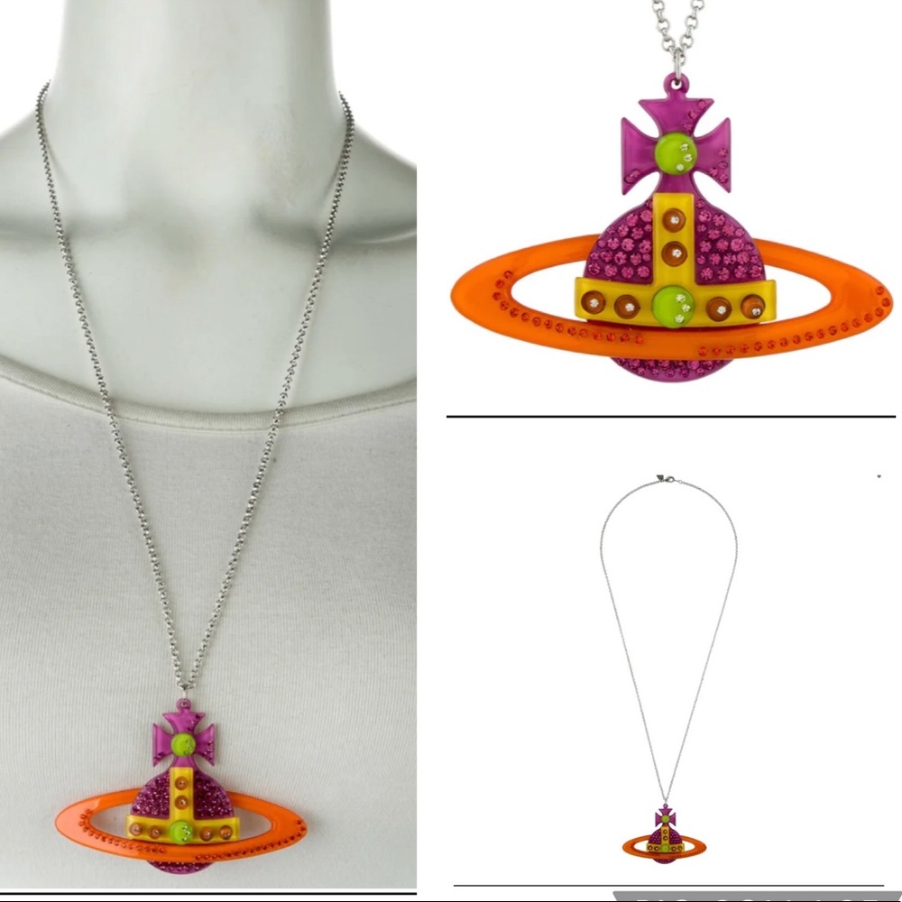 Vivienne Westwood necklace Large Perspex Swarovski Orb Pendant - Picture 4 of 16